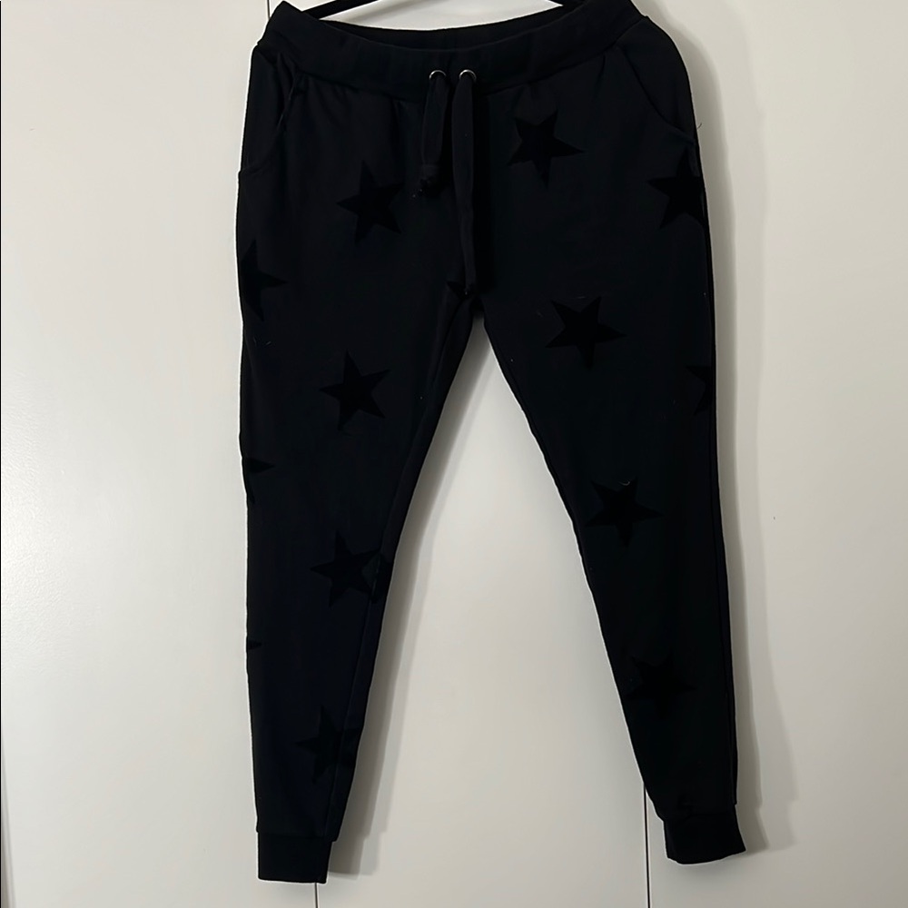 Black Star Pattern Joggers Vintage Havana